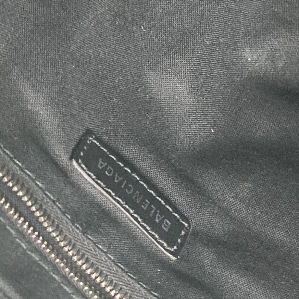 BALENCIAGA BB Trade S Tote Bag Hand Bag Canvas Black/White - Picture 12 of 14
